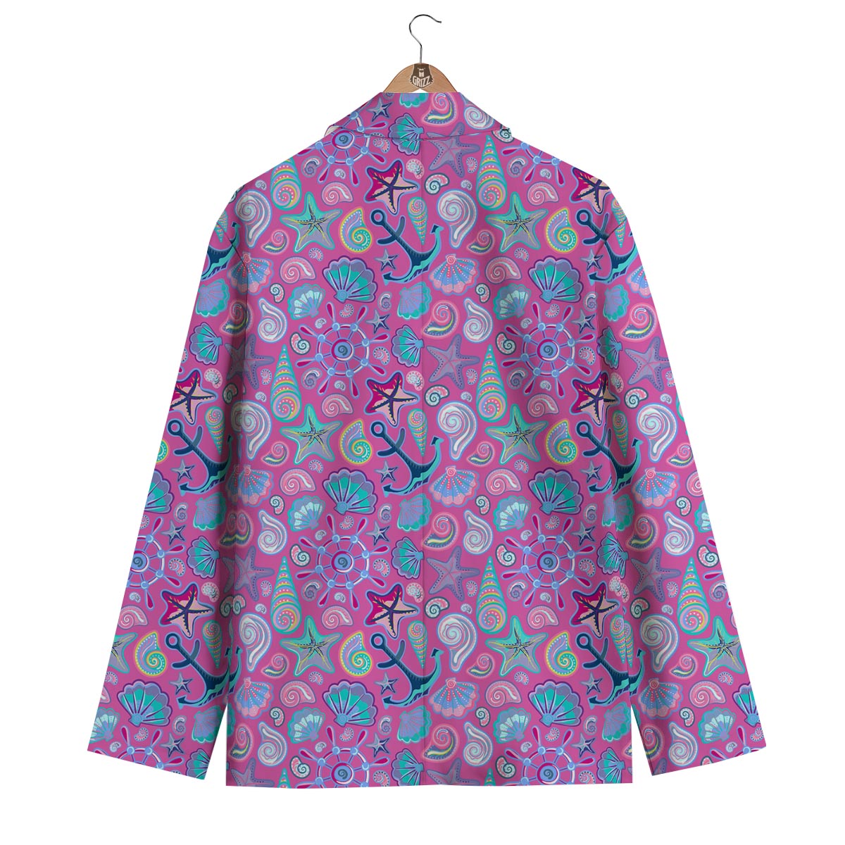 Starfish Pink Print Pattern Men's Blazer-grizzshop