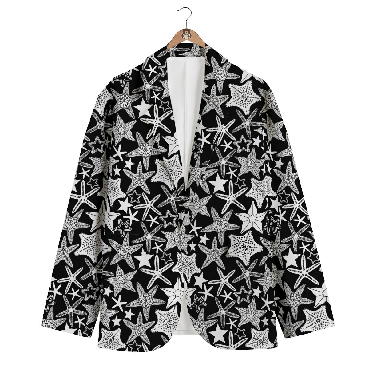 Starfish Print Pattern Men's Blazer-grizzshop