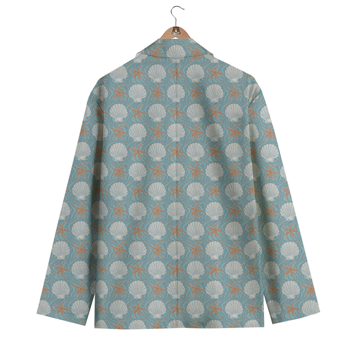 Starfish Shell Pattern Print Men's Blazer-grizzshop