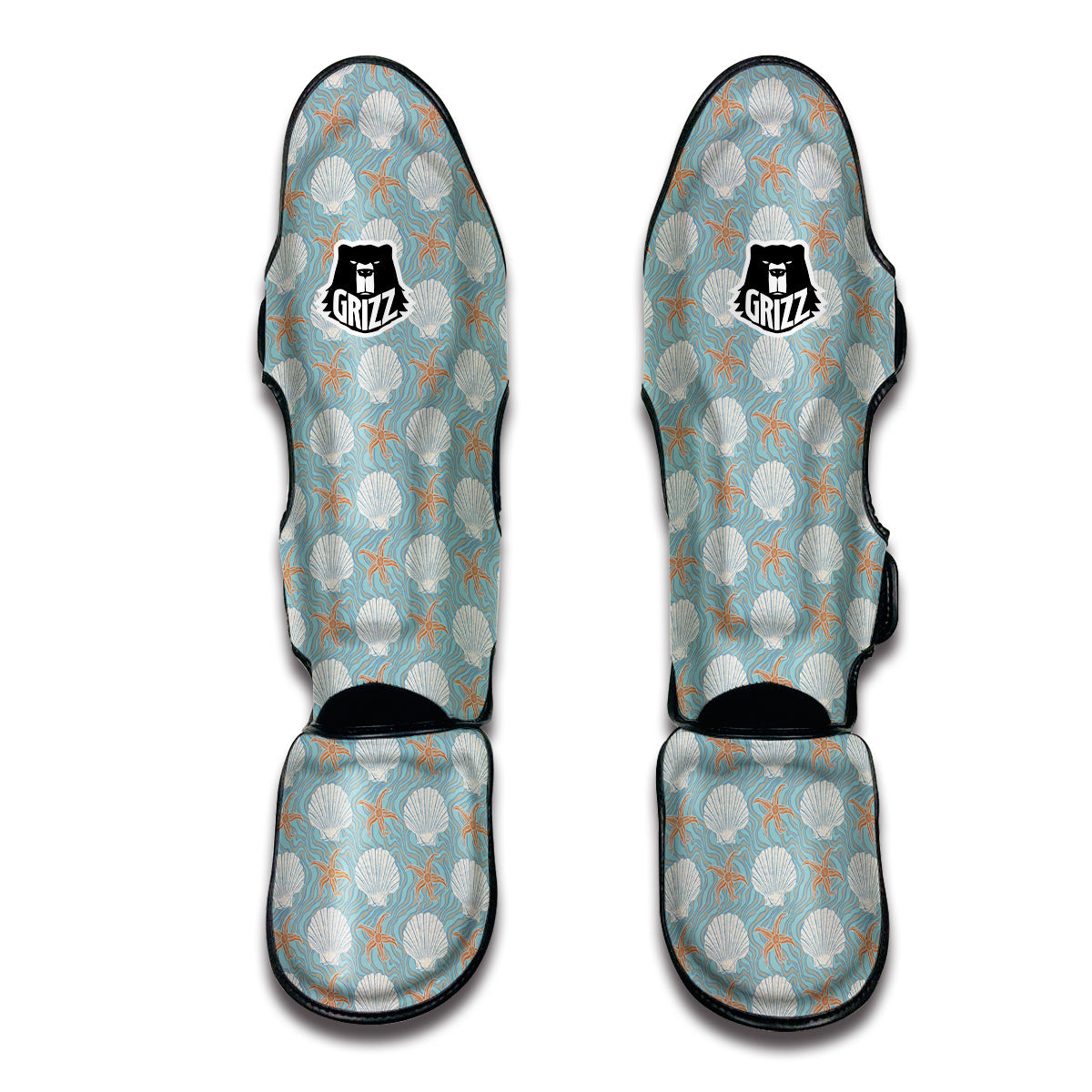 Starfish Shell Pattern Print Muay Thai Shin Guards-grizzshop