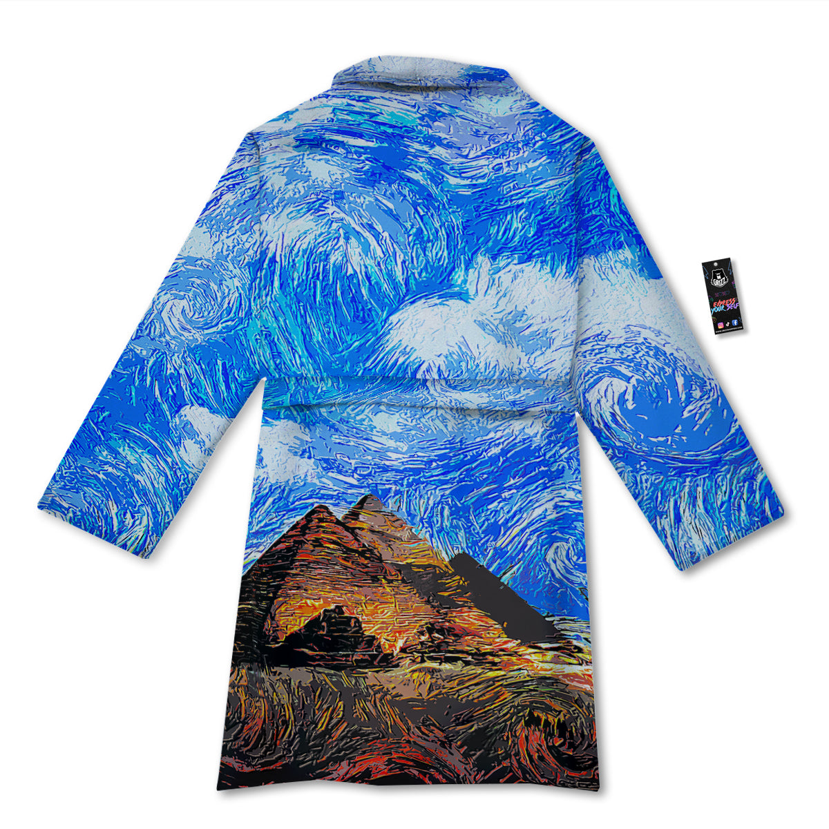 Starring Night Pyramids Print Bathrobe-grizzshop