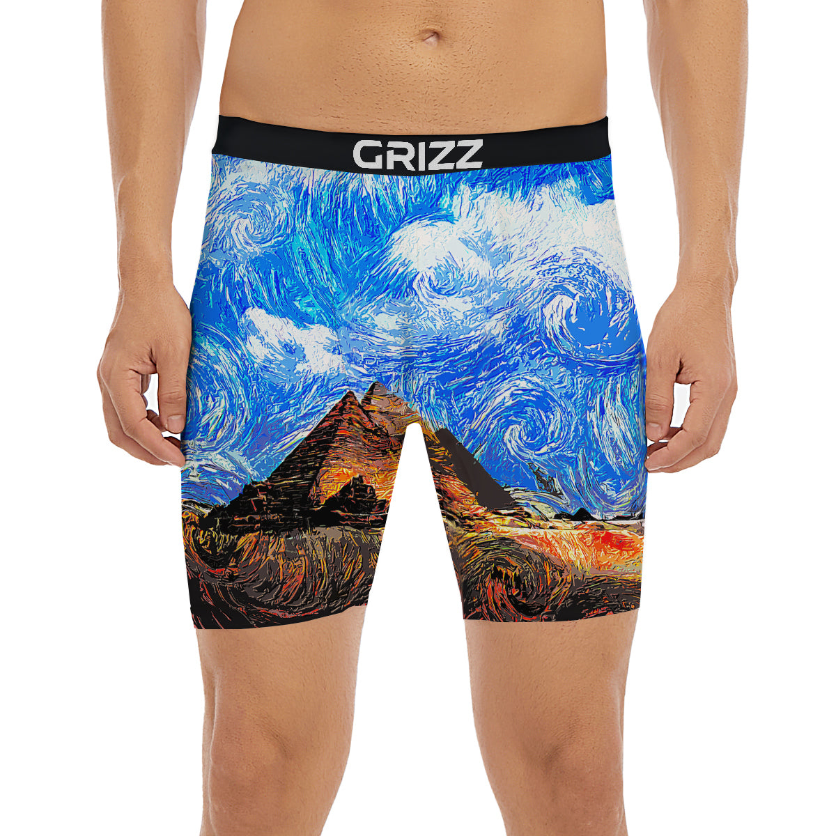 Starring Night Pyramids Print Boxer Briefs-grizzshop