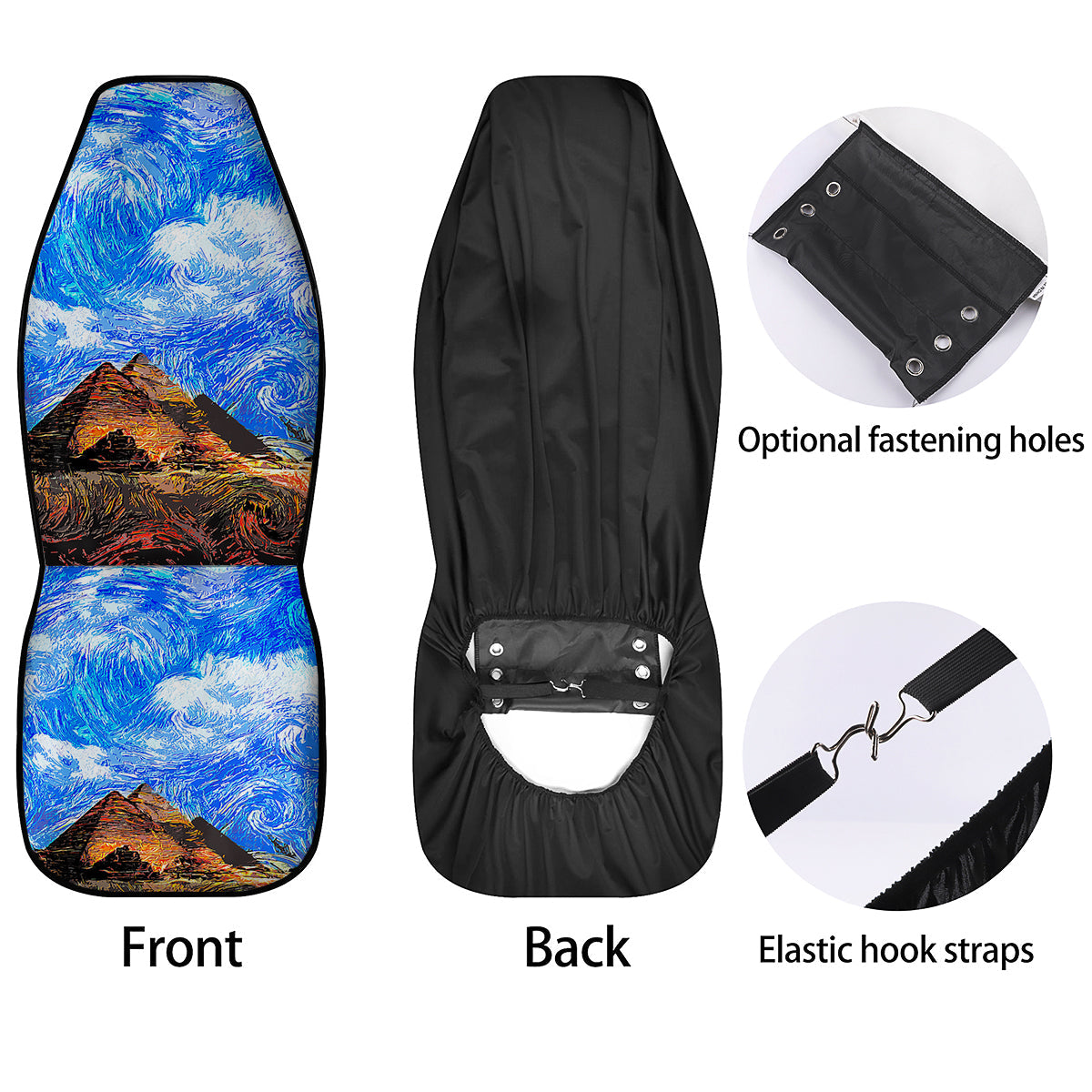 Starring Night Pyramids Print Car Seat Covers-grizzshop