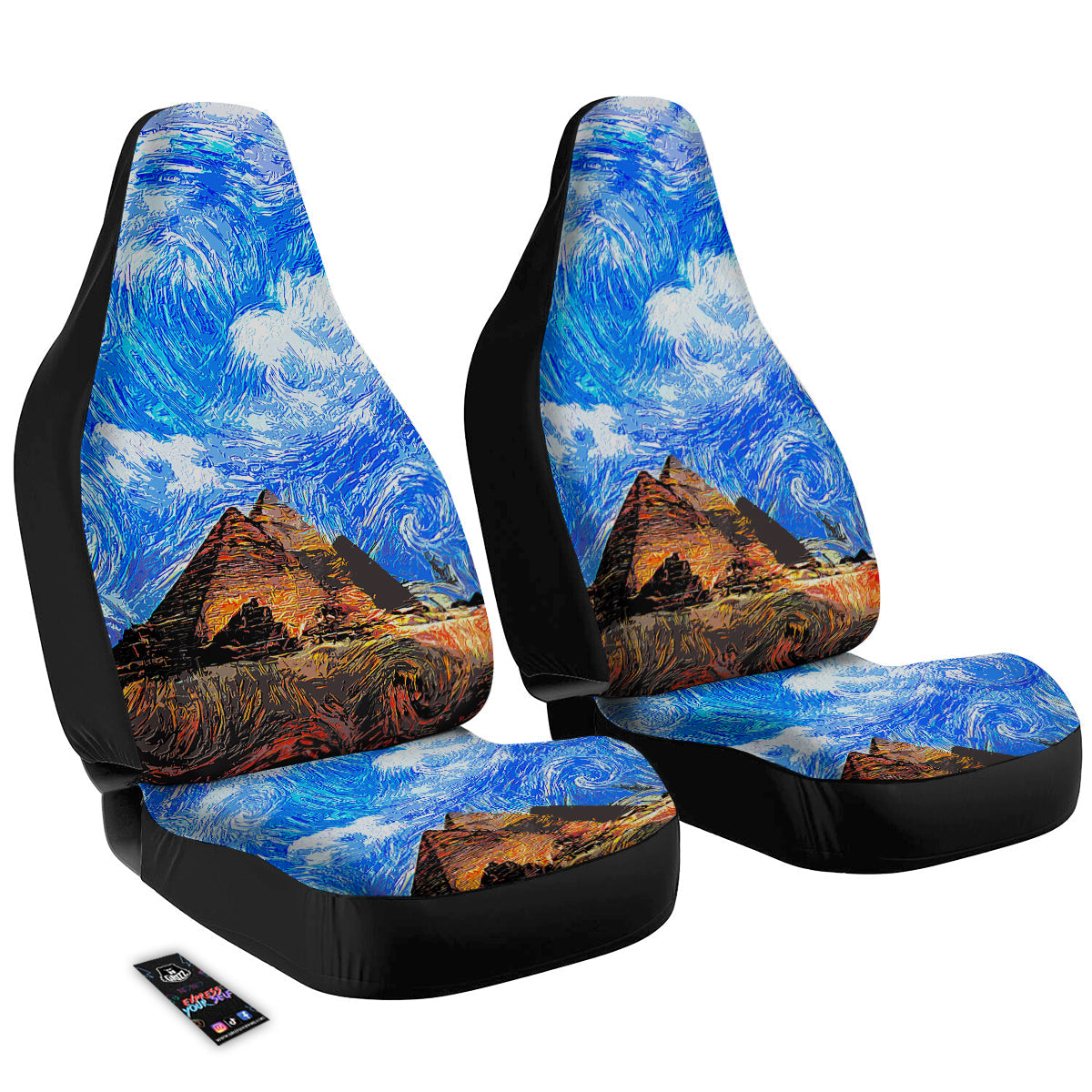 Starring Night Pyramids Print Car Seat Covers-grizzshop