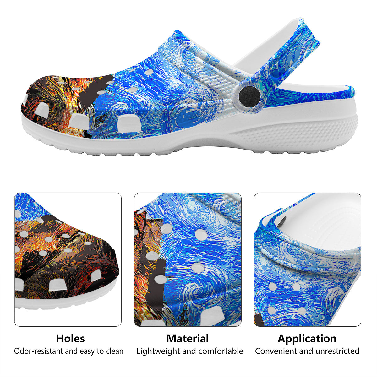 Starring Night Pyramids Print Clog-grizzshop