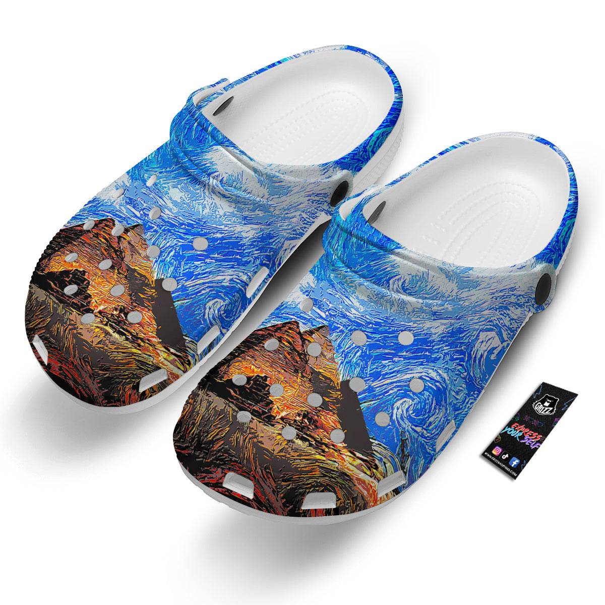 Starring Night Pyramids Print Clog-grizzshop