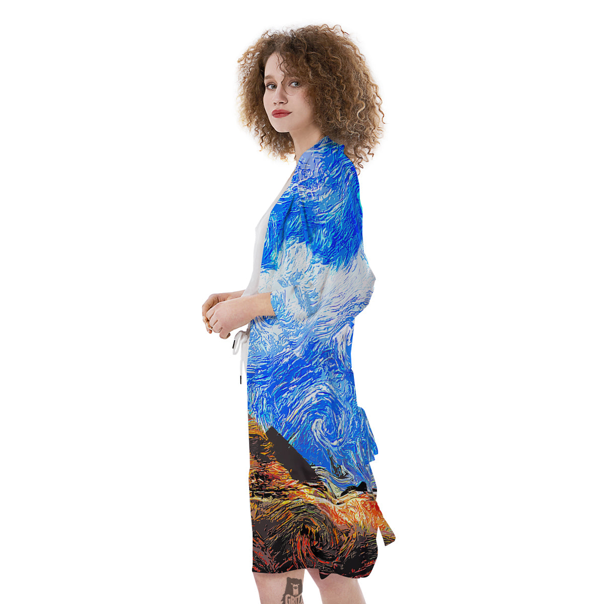 Starring Night Pyramids Print Kimono-grizzshop