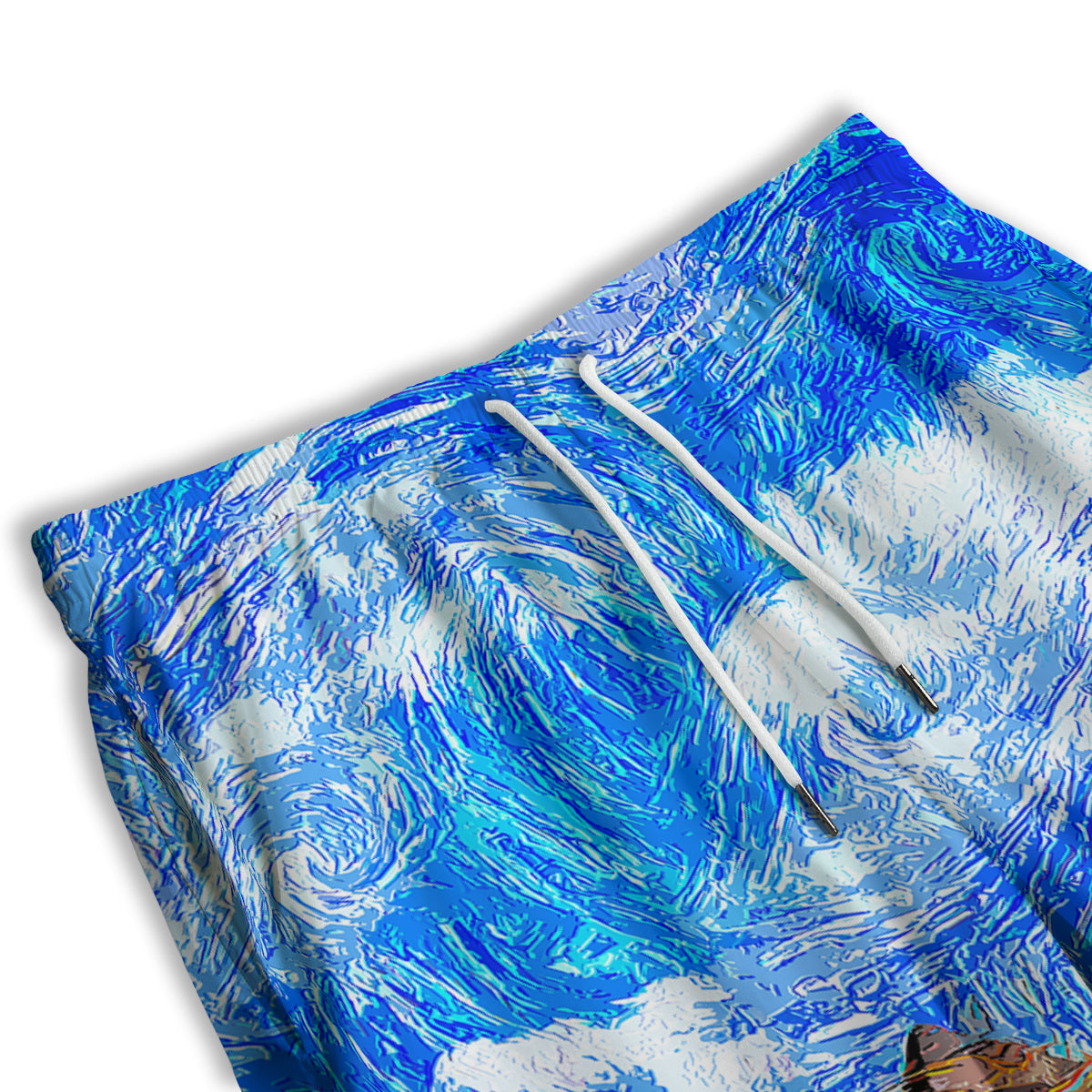 Starring Night Pyramids Print Men's Athletic Shorts