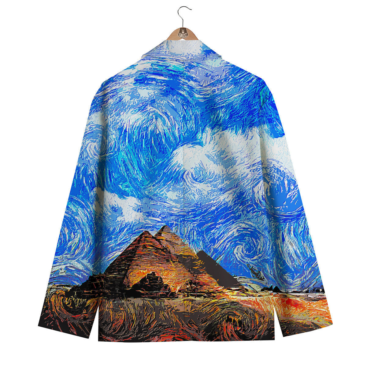 Starring Night Pyramids Print Men's Blazer-grizzshop