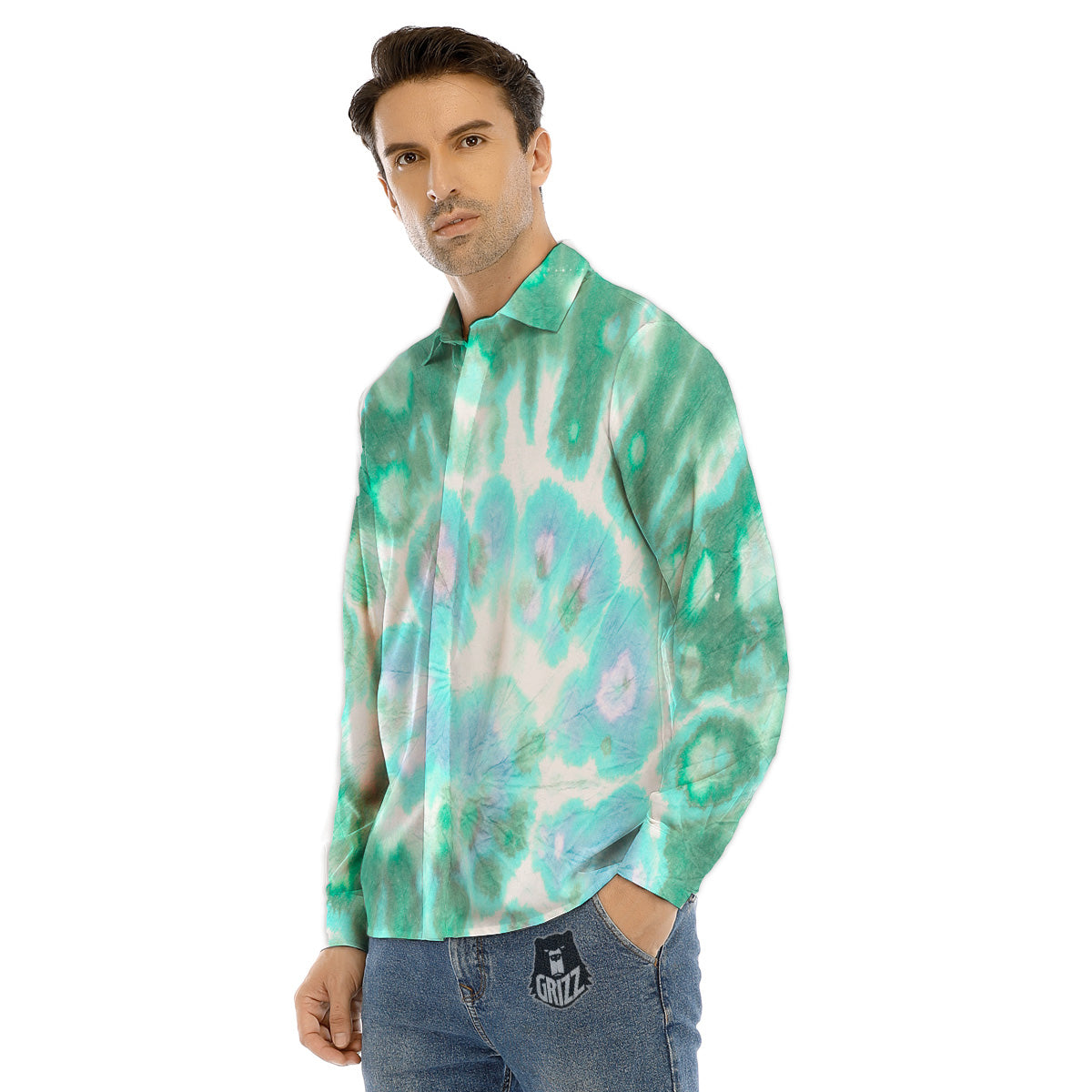 Starring Night Pyramids Print Men's Dress Shirts-grizzshop