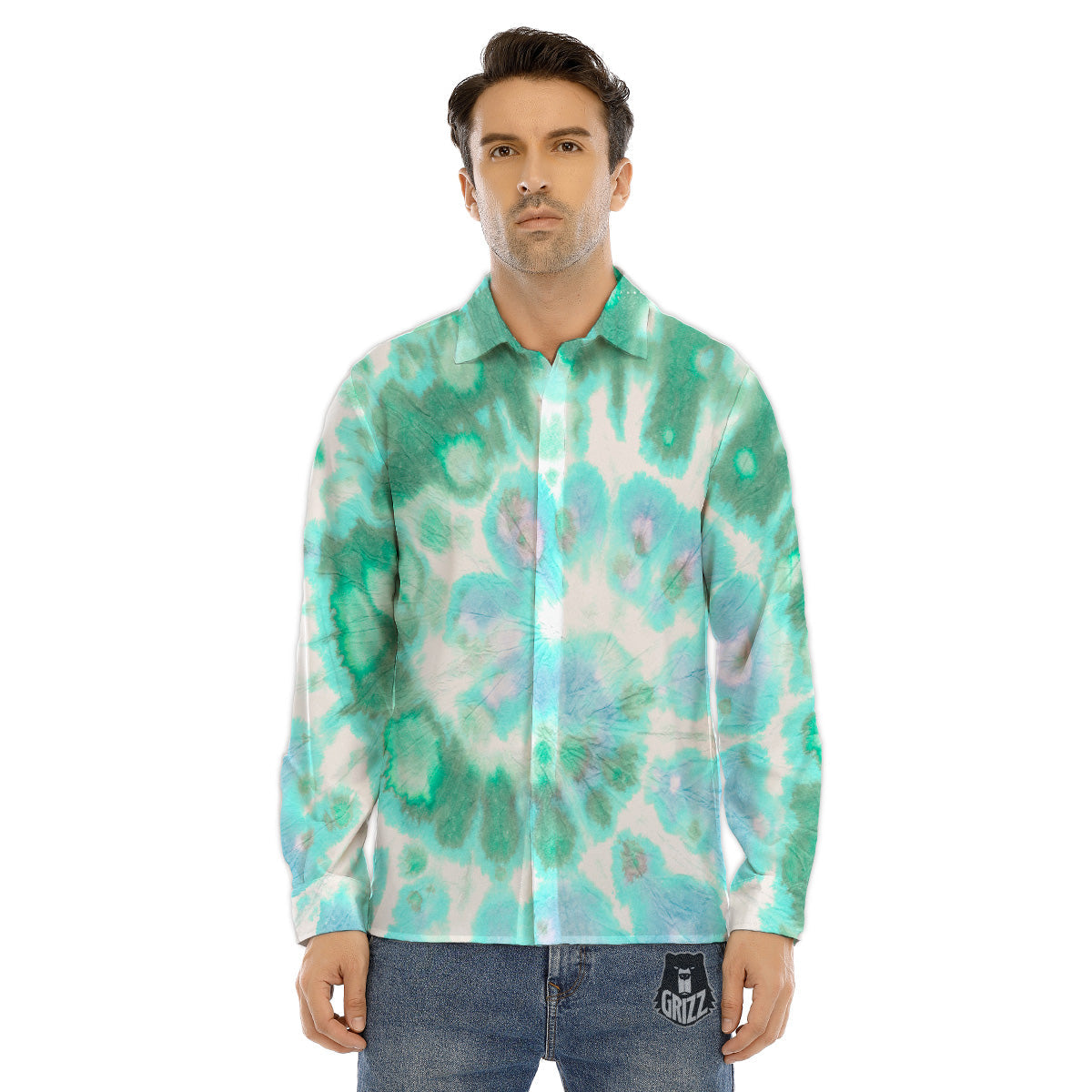 Starring Night Pyramids Print Men's Dress Shirts-grizzshop