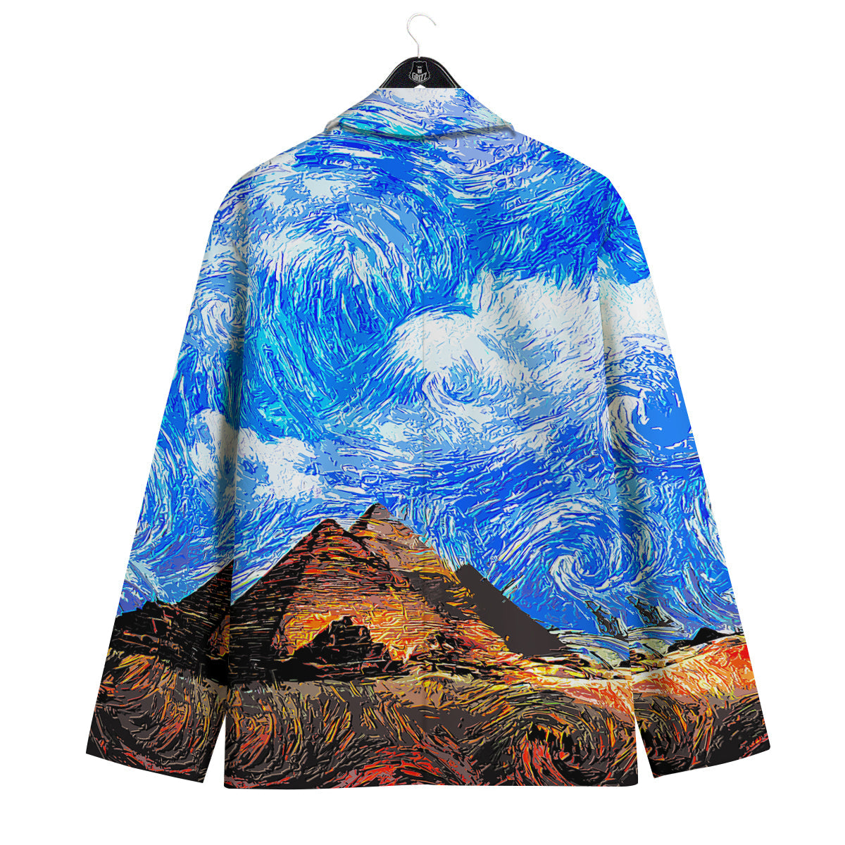 Starring Night Pyramids Print Men's Sport Coat-grizzshop