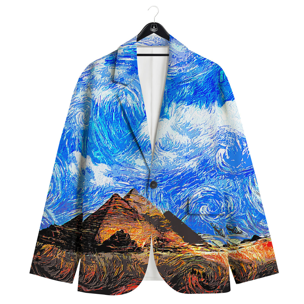 Starring Night Pyramids Print Men's Sport Coat-grizzshop