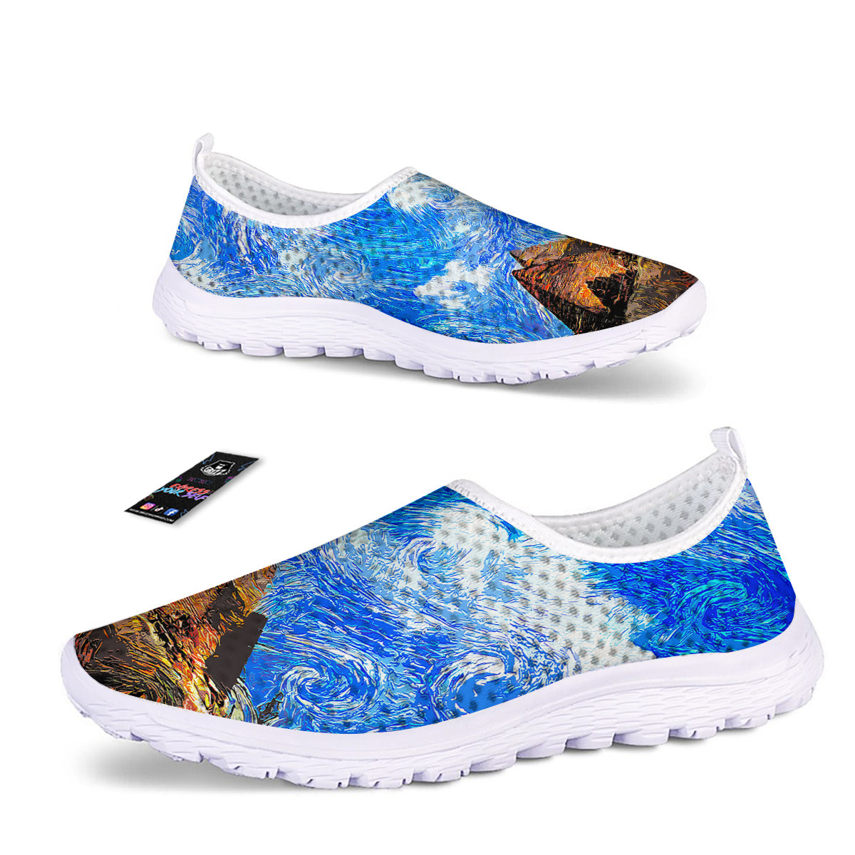 Starring Night Pyramids Print Nurse Shoes-grizzshop