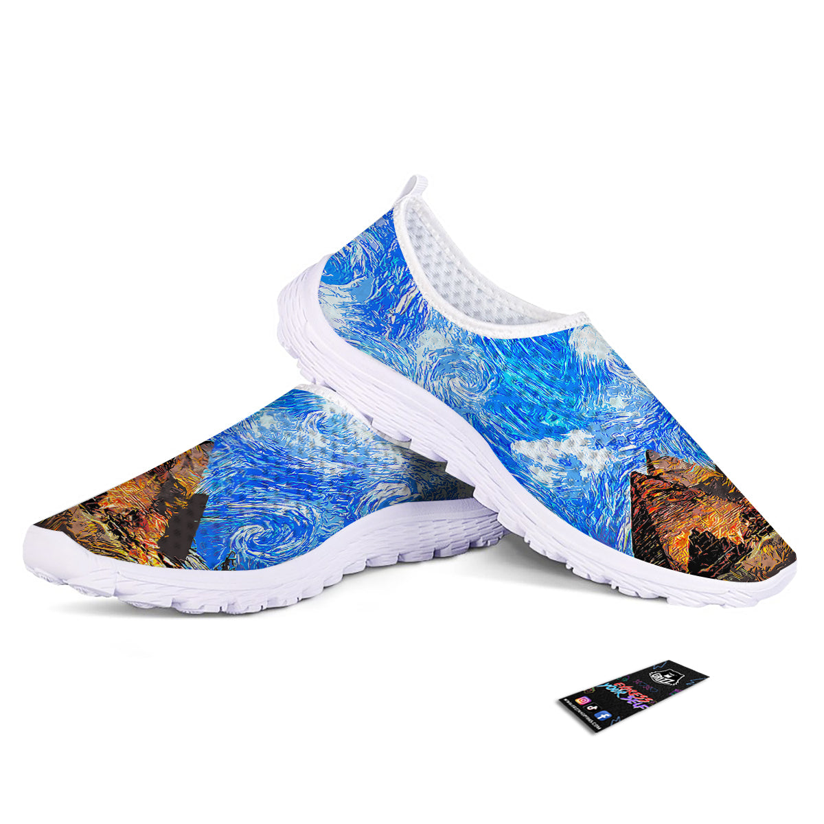Starring Night Pyramids Print Nurse Shoes-grizzshop