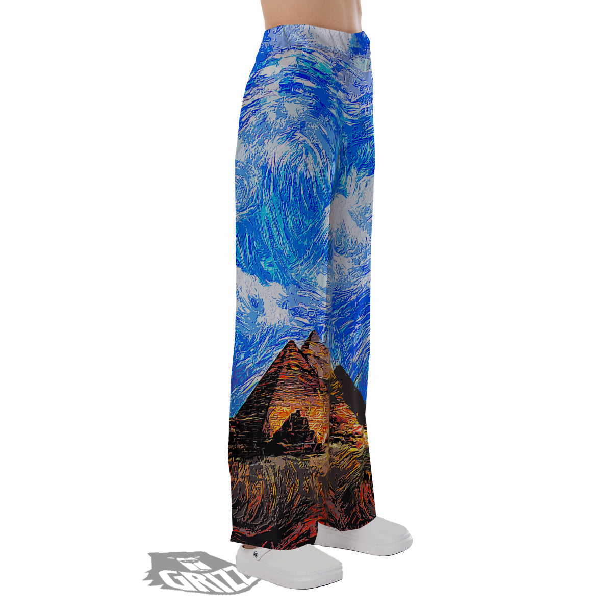Starring Night Pyramids Print Pajama Pants-grizzshop