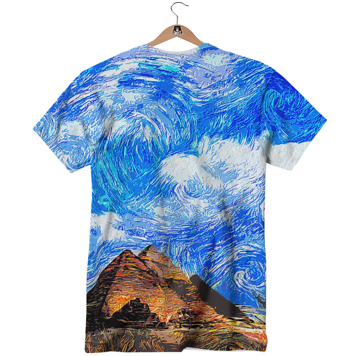 Starring Night Pyramids Print T-Shirt-grizzshop