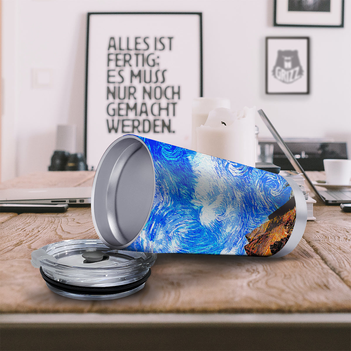 Starring Night Pyramids Print Tumbler-grizzshop