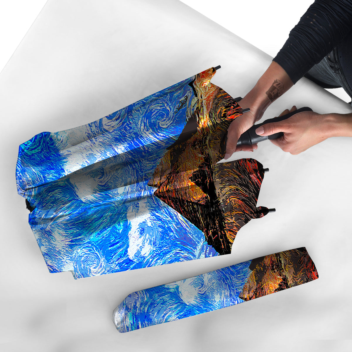 Starring Night Pyramids Print Umbrella-grizzshop