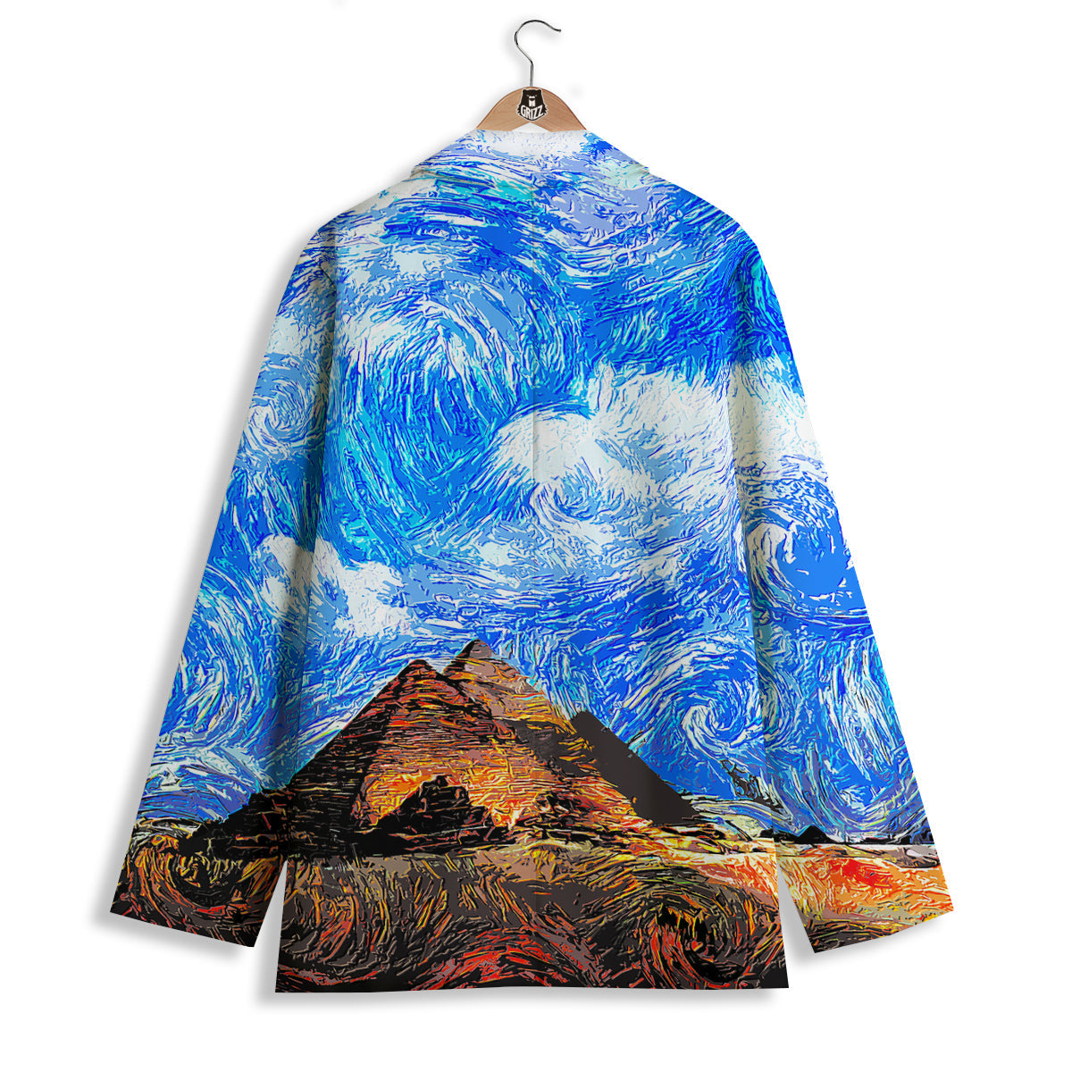 Starring Night Pyramids Print Women's Blazer-grizzshop
