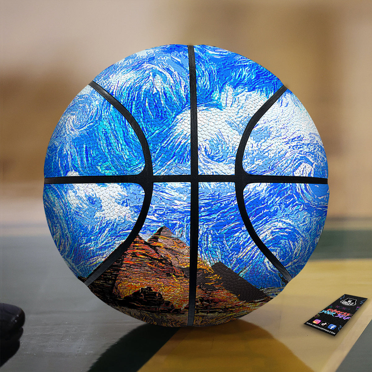 Starring Night Pyramids Print Basketball