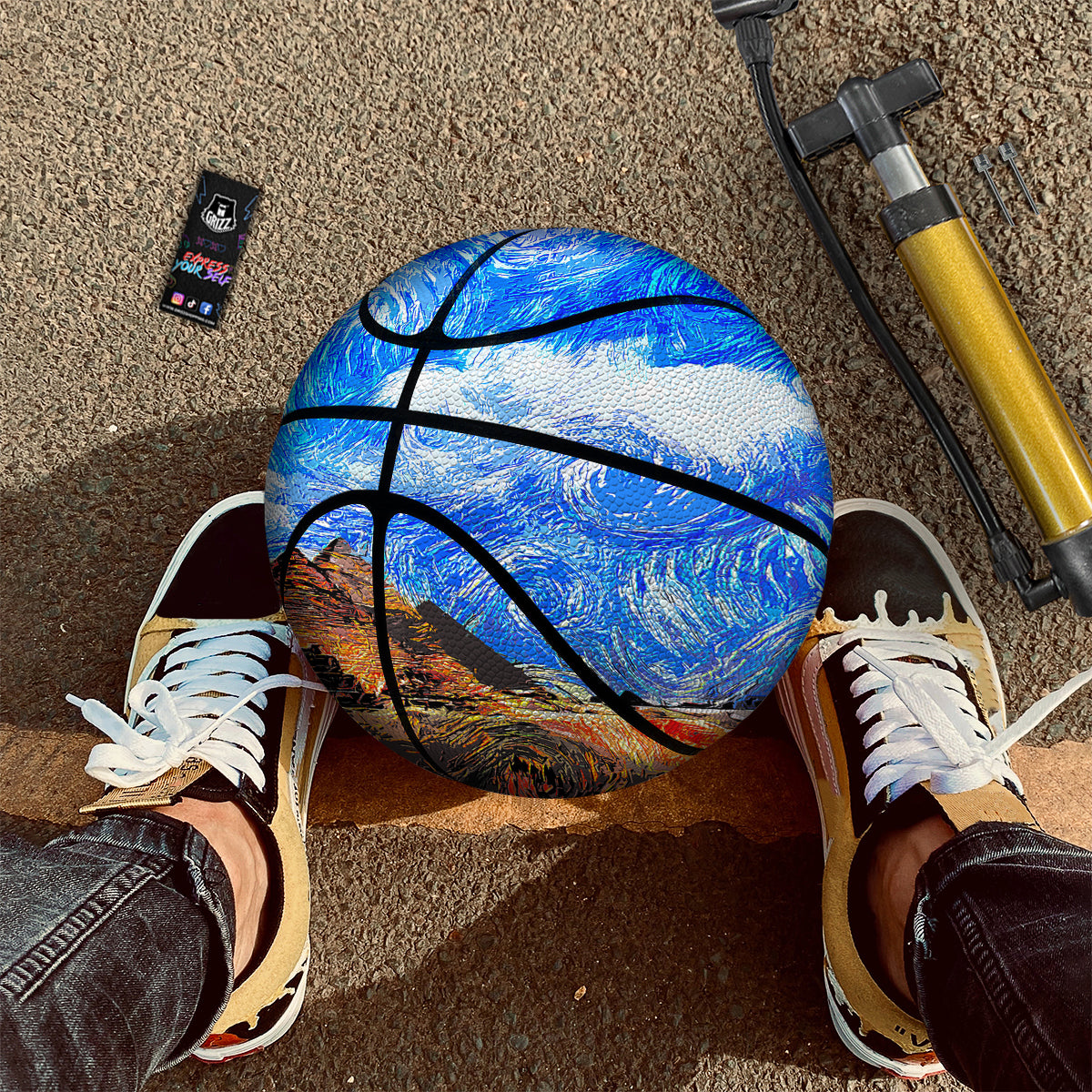 Starring Night Pyramids Print Basketball