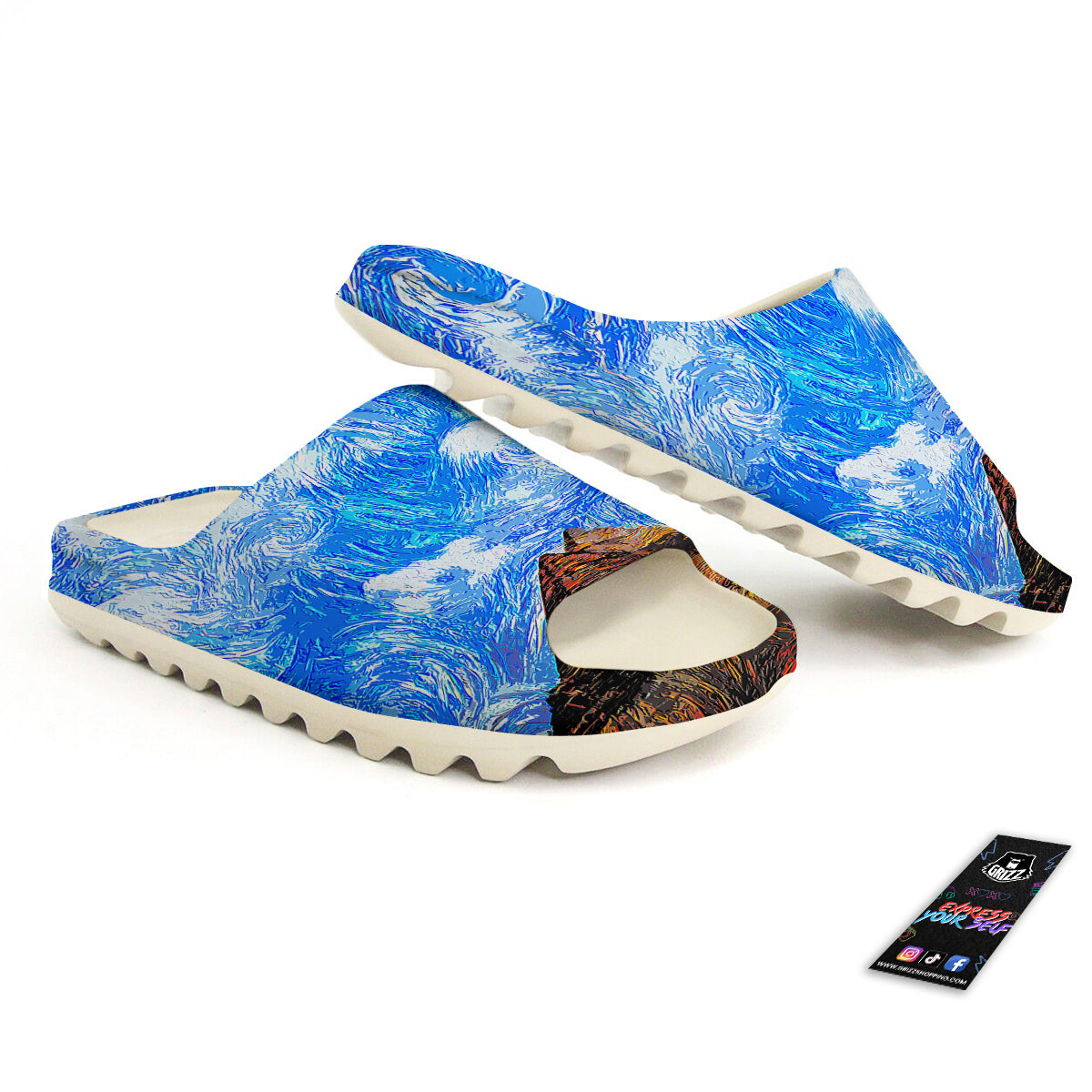 Starring Night Pyramids Print Sandals-grizzshop