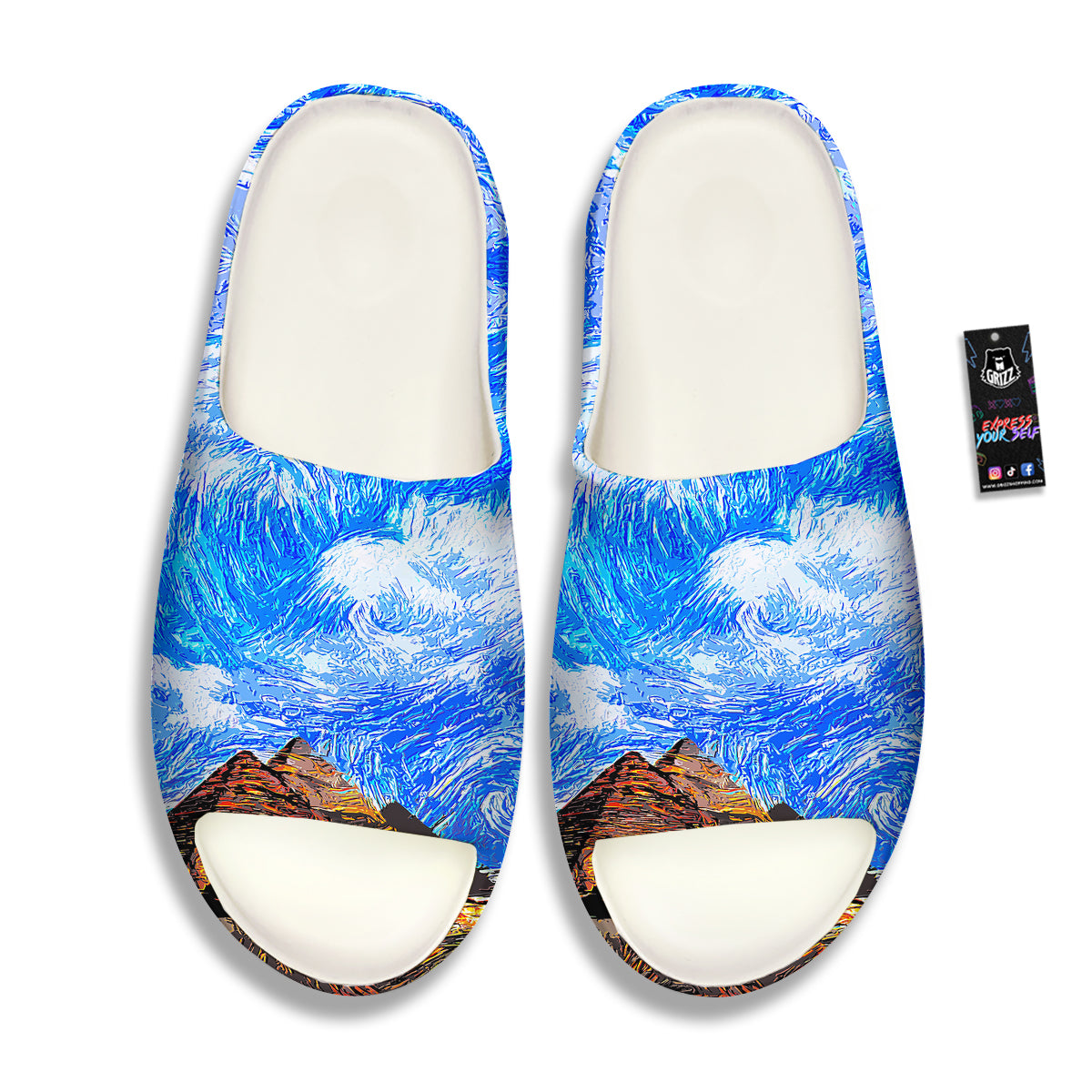 Starring Night Pyramids Print Sandals-grizzshop