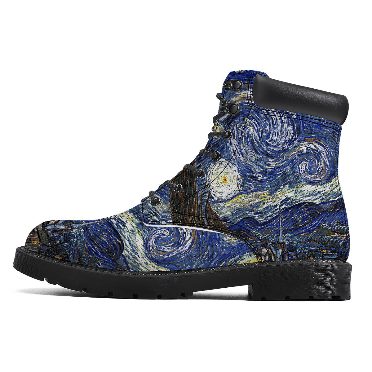 Starry Night Print Boots-grizzshop