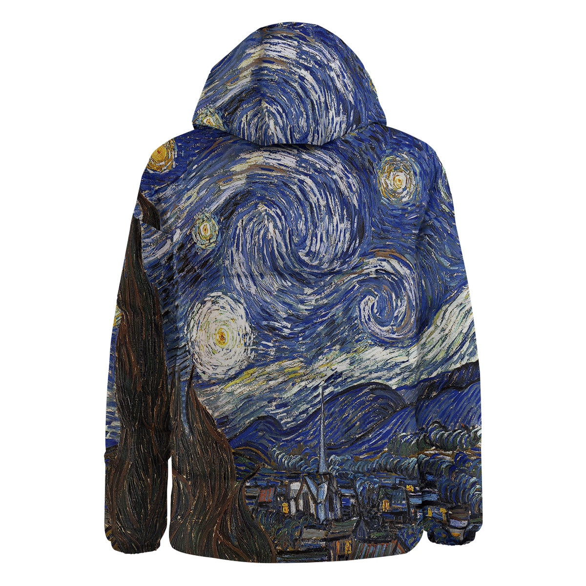 Starry Night Print Down Jacket-grizzshop