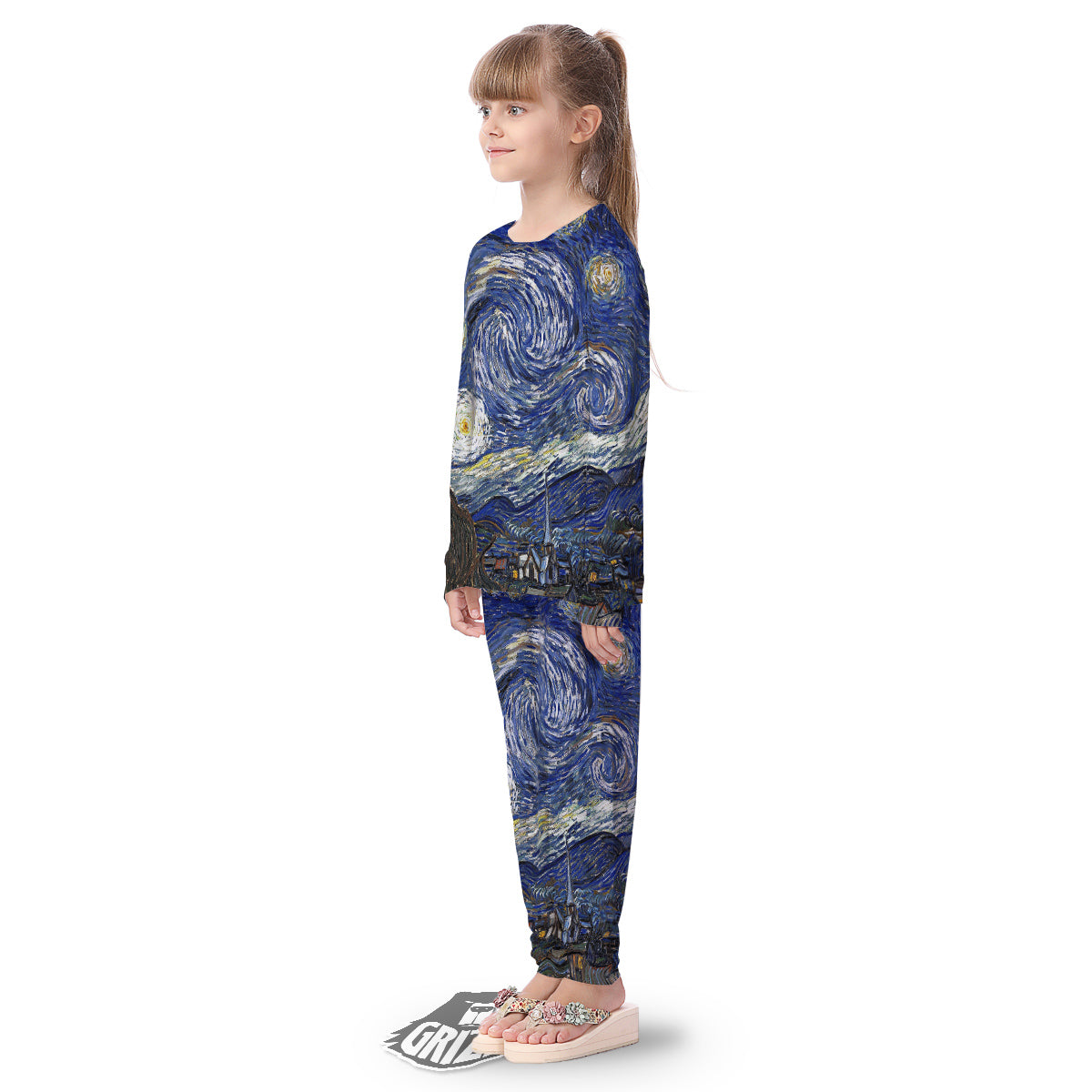 Starry Night Print Kid's Pajamas-grizzshop