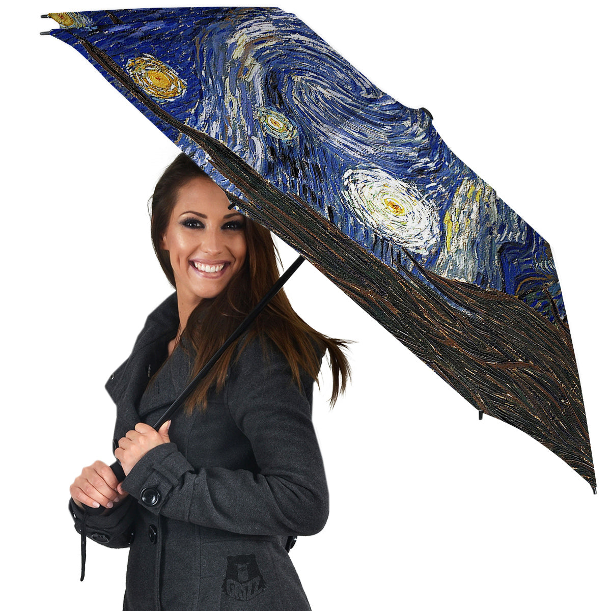 Starry Night Print Umbrella-grizzshop