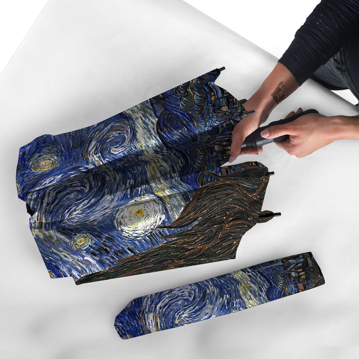 Starry Night Print Umbrella-grizzshop