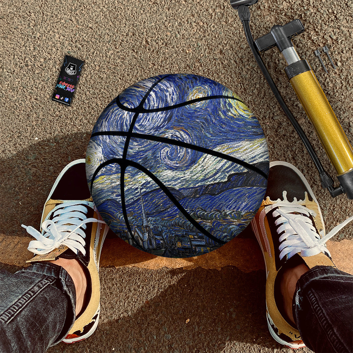 Starry Night Print Basketball