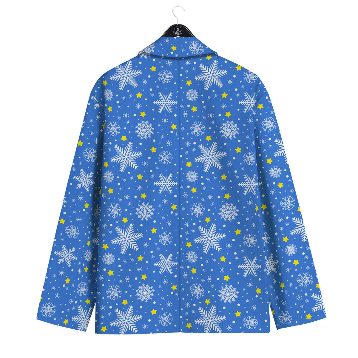 Stars And Christmas Snowflakes Print Men's Sport Coat-grizzshop