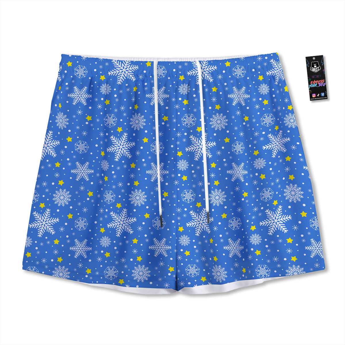 Skull Tropical Gold Print Pattern Mesh Shorts
