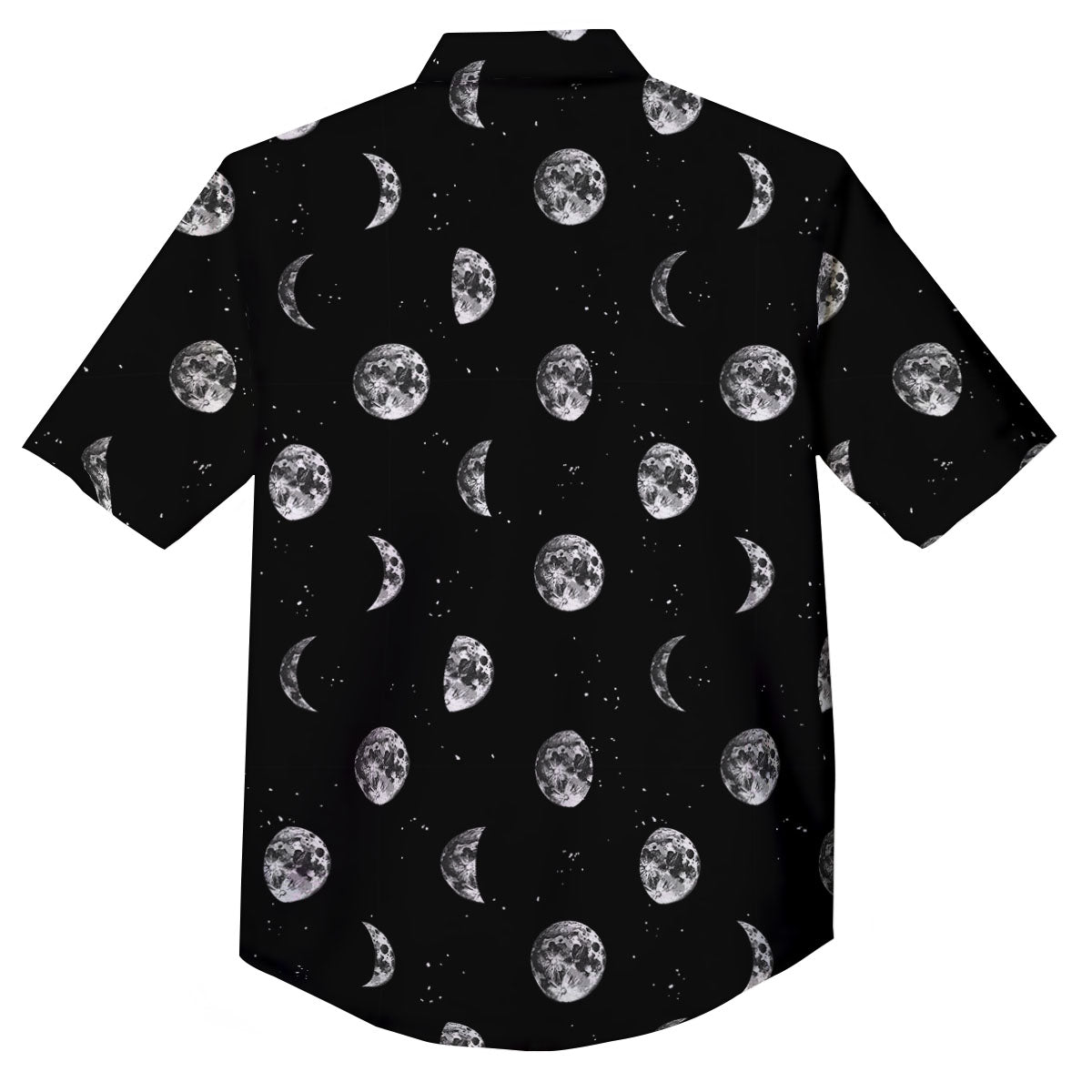 Stars And Moon Phase Print Pattern Button Up Shirt-grizzshop