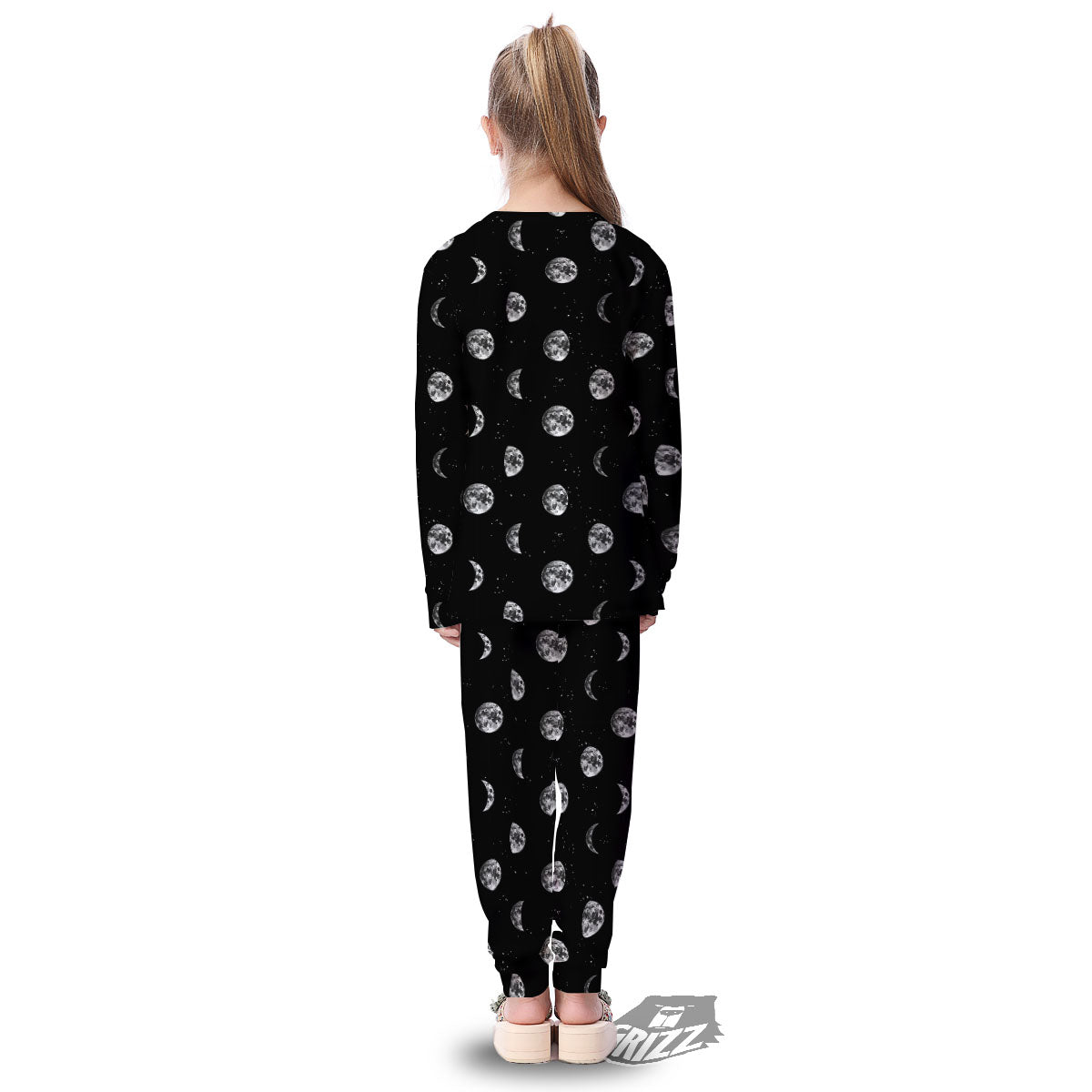 Stars And Moon Phase Print Pattern Kid's Pajamas-grizzshop