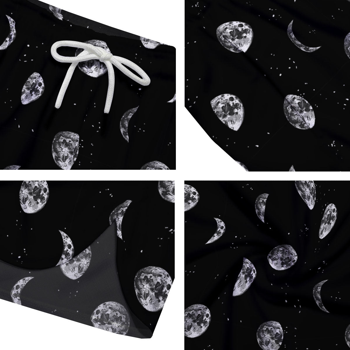 Stars And Moon Phase Print Pattern Men's Running Shorts-grizzshop