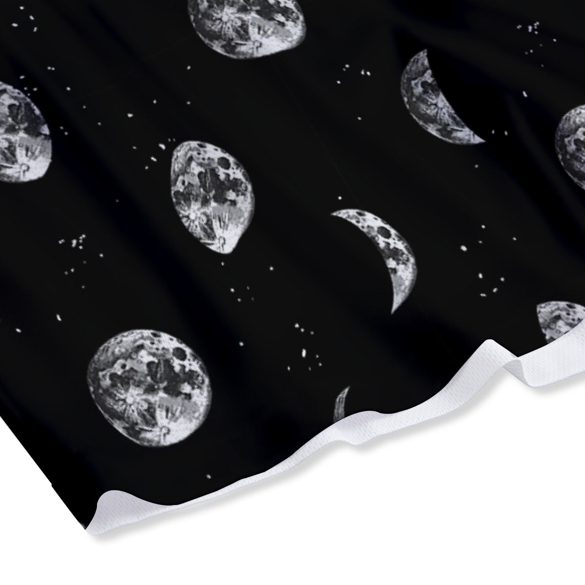 Stars And Moon Phase Print Pattern Mesh Shorts
