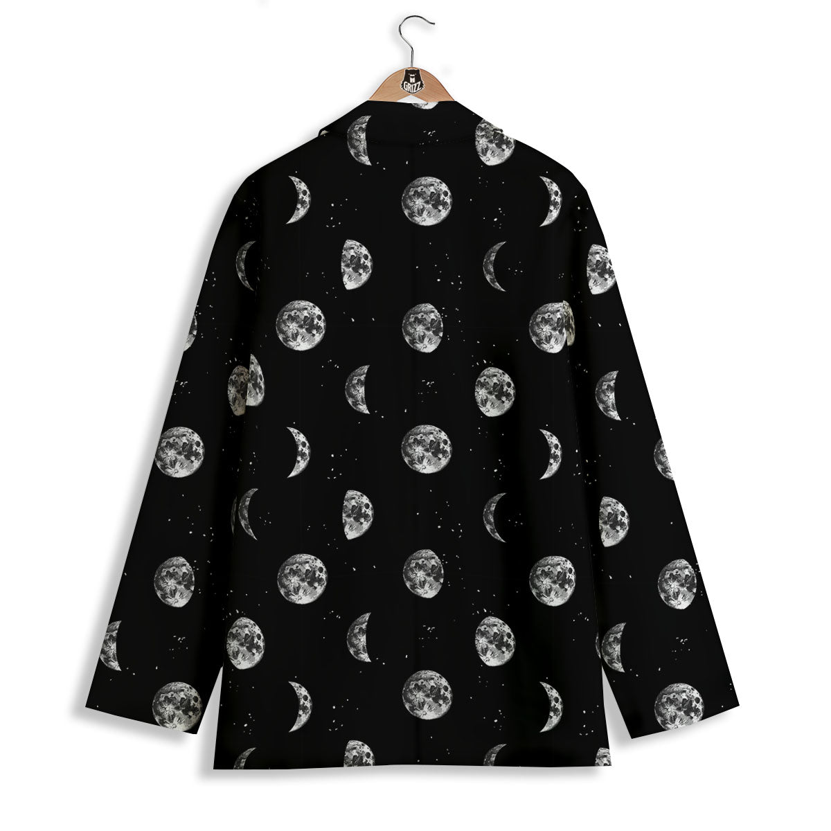 Stars And Moon Phase Print Pattern Women's Blazer-grizzshop