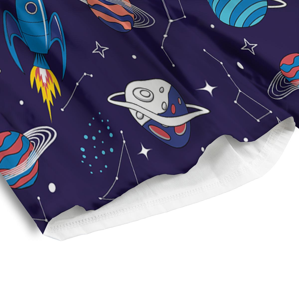 Stars And Rockets Print Pattern Men's Athletic Shorts
