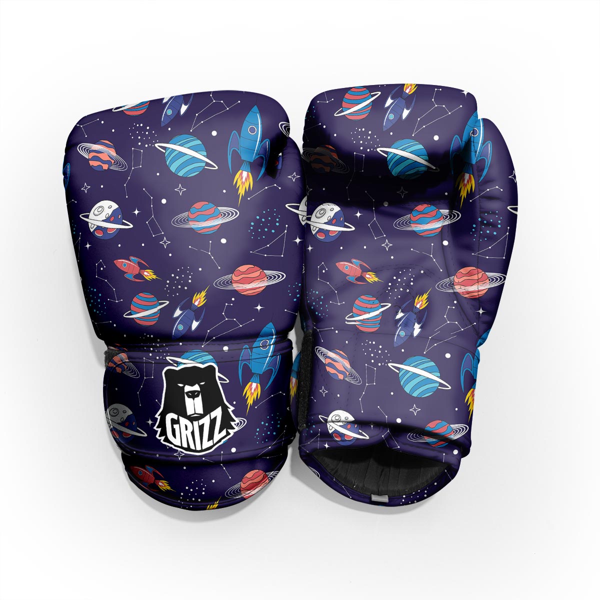 Stars And Rockets Print Pattern Pro Boxing Glove