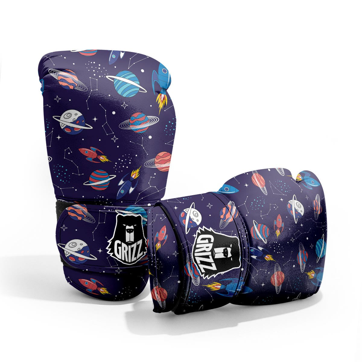Stars And Rockets Print Pattern Pro Boxing Glove