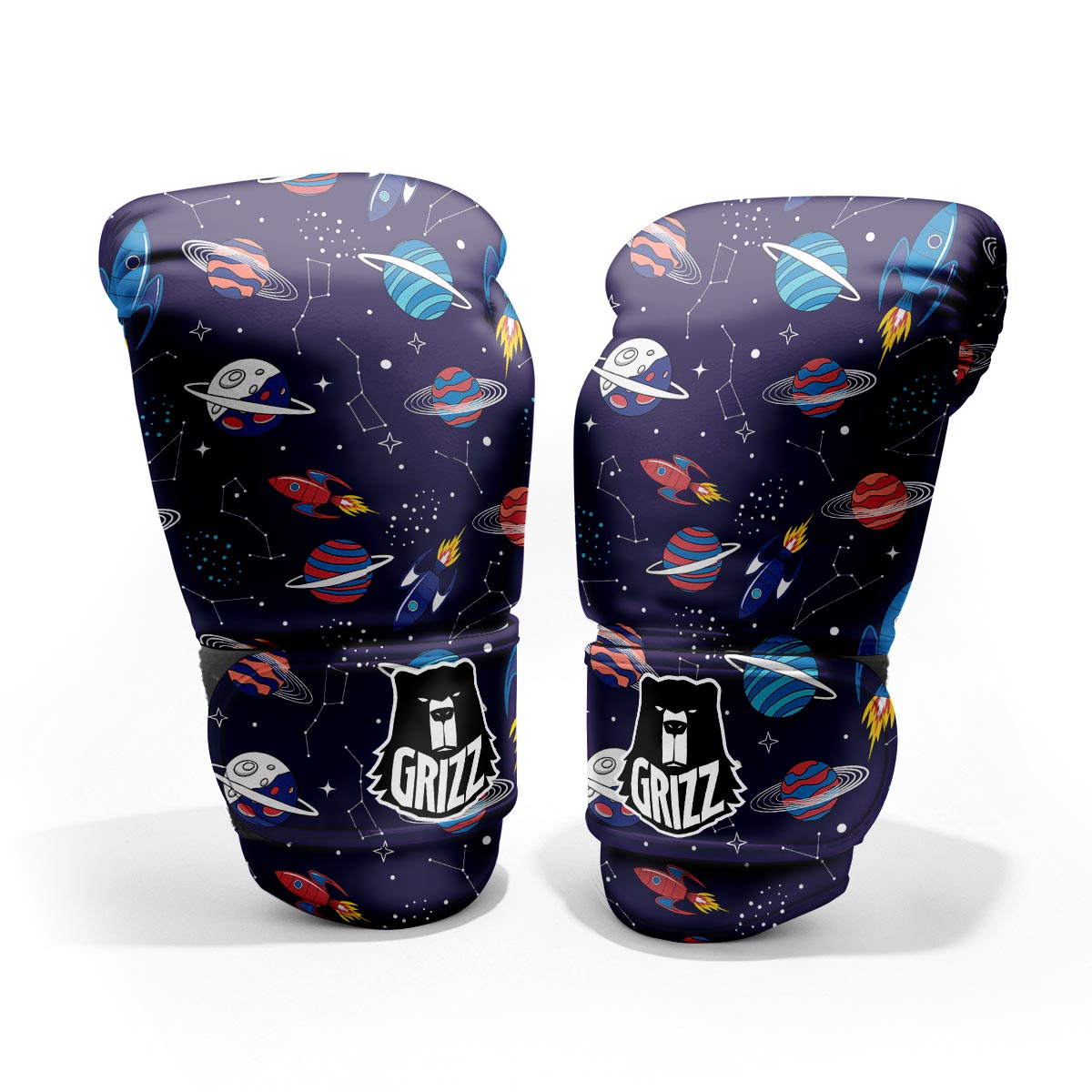 Stars And Rockets Print Pattern Pro Boxing Glove
