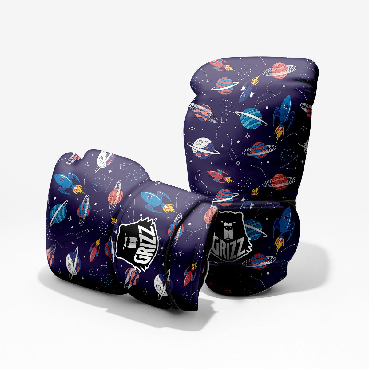 Stars And Rockets Print Pattern Pro Boxing Glove