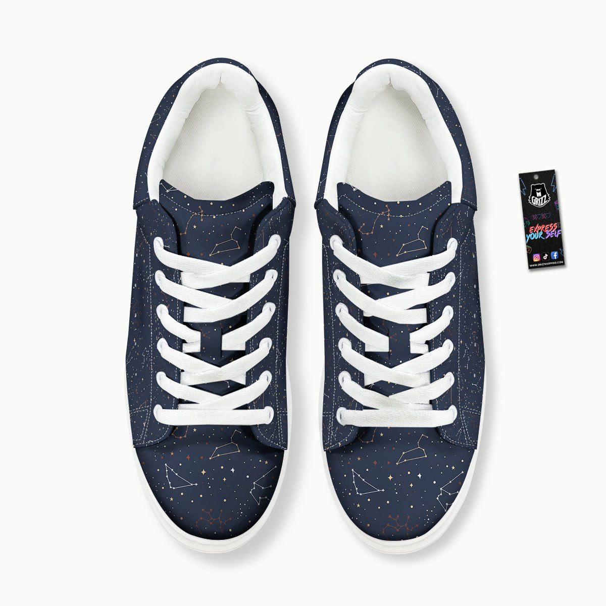 Stars Constellation Print Pattern Platform Shoes-grizzshop