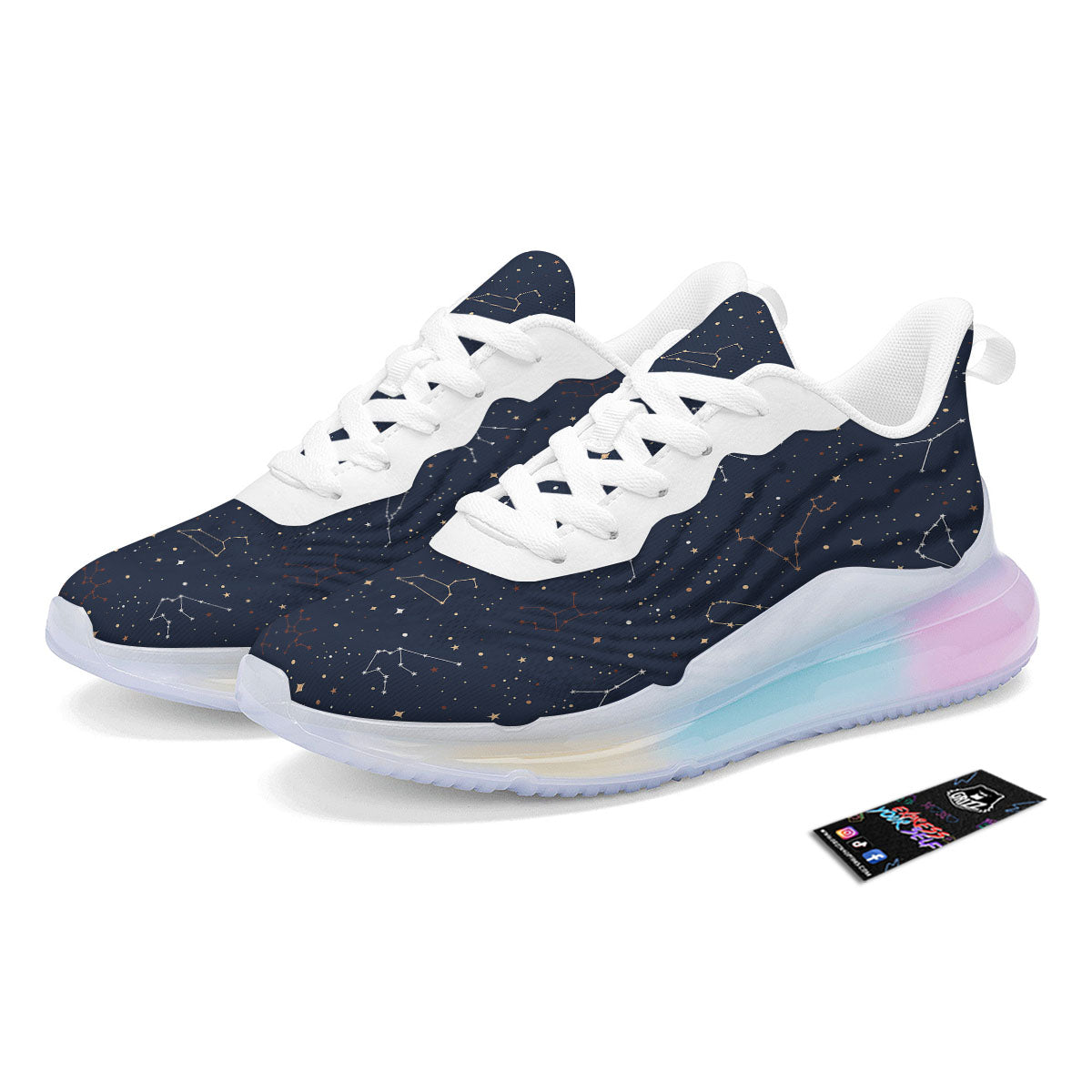 Stars Constellation Print Pattern Running Sneakers-grizzshop