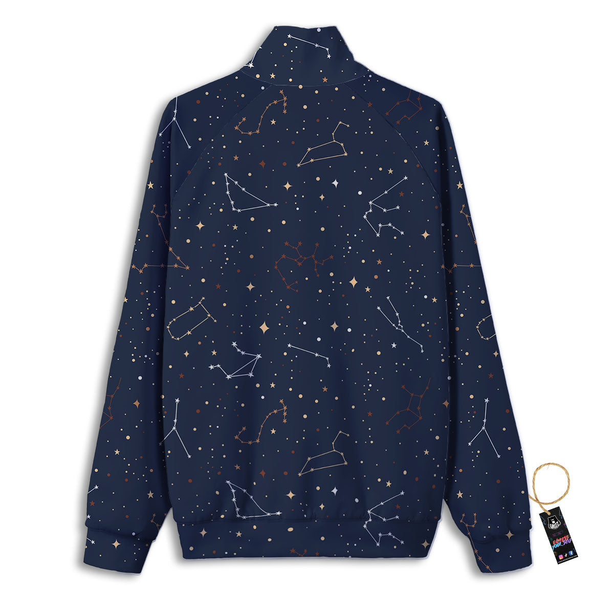 Stars Constellation Print Pattern Track Jacket-grizzshop