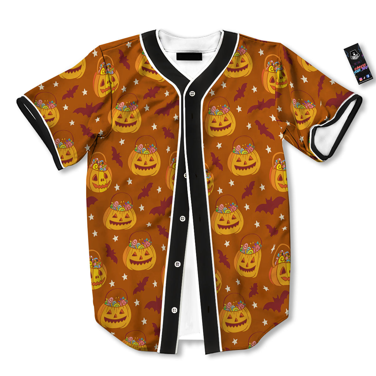 Stars Halloween Print Pattern Baseball Jersey-grizzshop